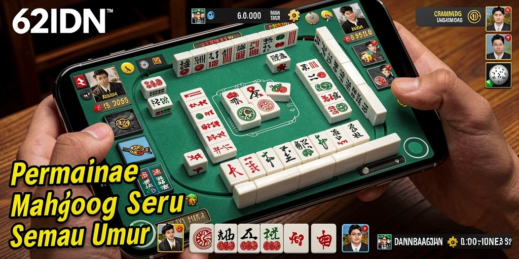 Screenshot permainan Mahjong 62IDN dengan tampilan menarik.