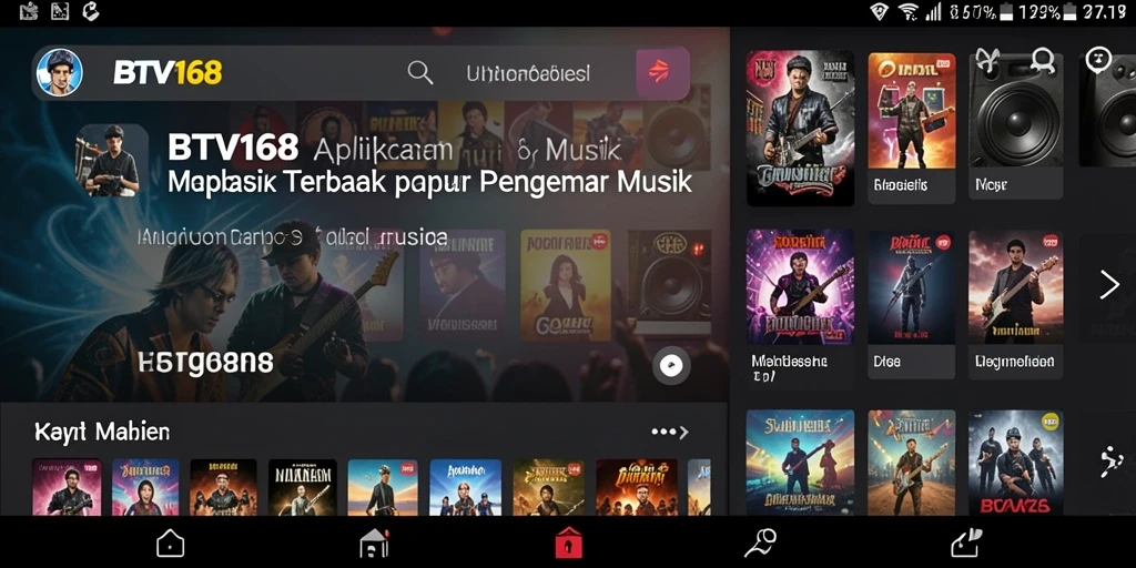 Tampilan screenshot gameplay BTV168 yang menampilkan fitur-fitur musik.