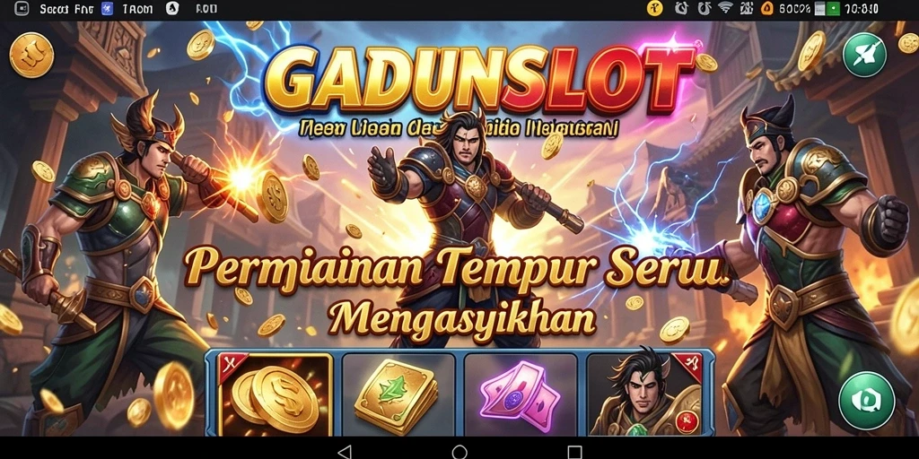 Screenshot GADUNSLOT menampilkan aksi pertempuran yang mengasyikkan.