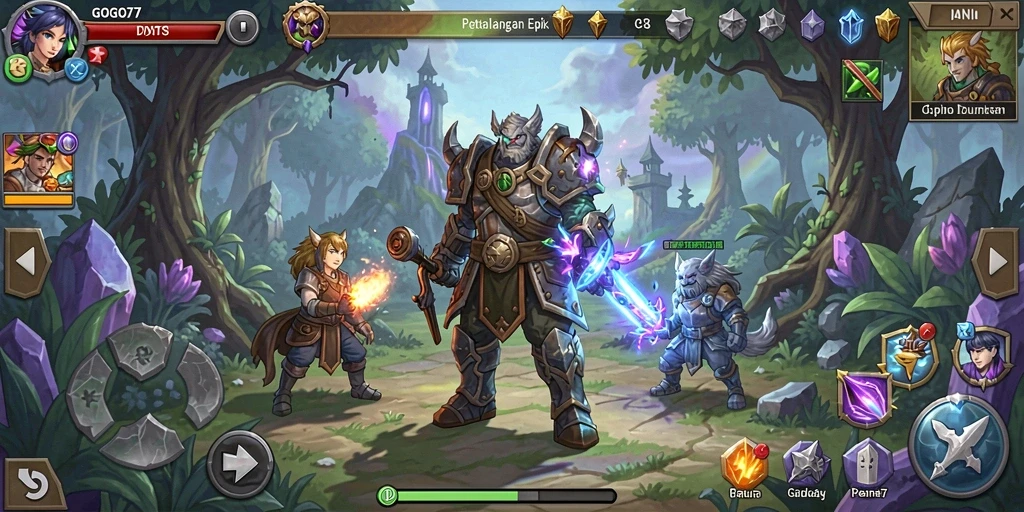 Tampilan menarik dari gameplay GOGO77 yang penuh aksi RPG.