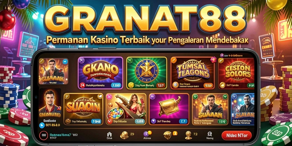 Screenshot gameplay Kasino dengan berbagai permainan menarik.
