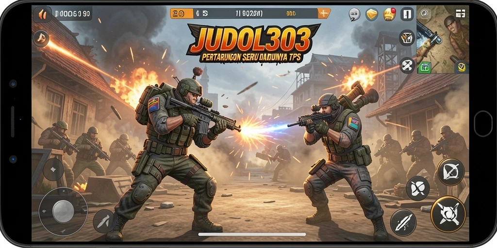 Tampilan gameplay mendebarkan dari JUDOL303 dalam genre TPS.