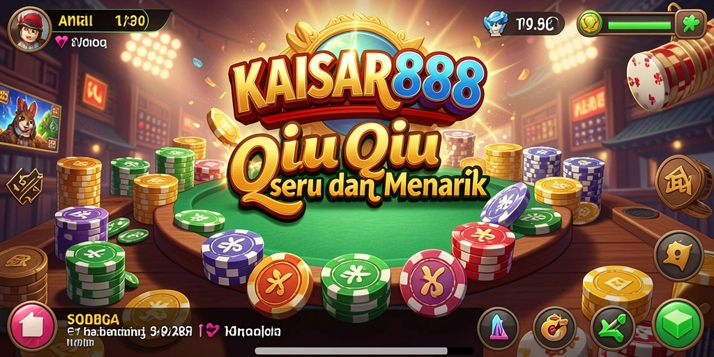 Screenshot utama KAISAR888 menampilkan gameplay QiuQiu yang seru.