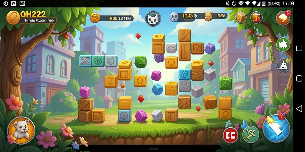 Tangkapan layar bermain OH222, menampilkan tantangan puzzle menyenangkan.