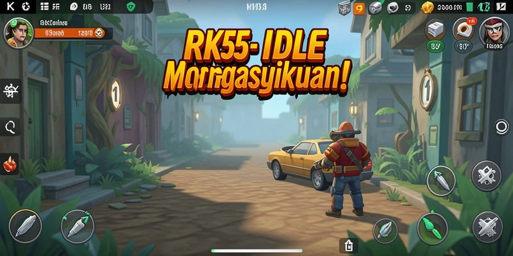 Screenshot menunjukkan gameplay menarik dari game Idle RK55.