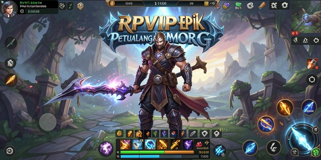 Tangkapan layar utama RPVIP1 menunjukkan aksi seru dalam pertempuran MMORPG.