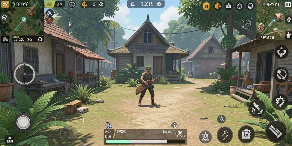 Screenshot utama RPYYY menampilkan karakter dalam berbagai aktivitas simulasi.