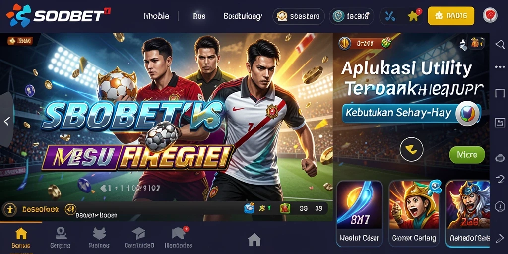 Tampilan aplikasi SBOBET dengan fitur-fitur Utility yang inovatif.