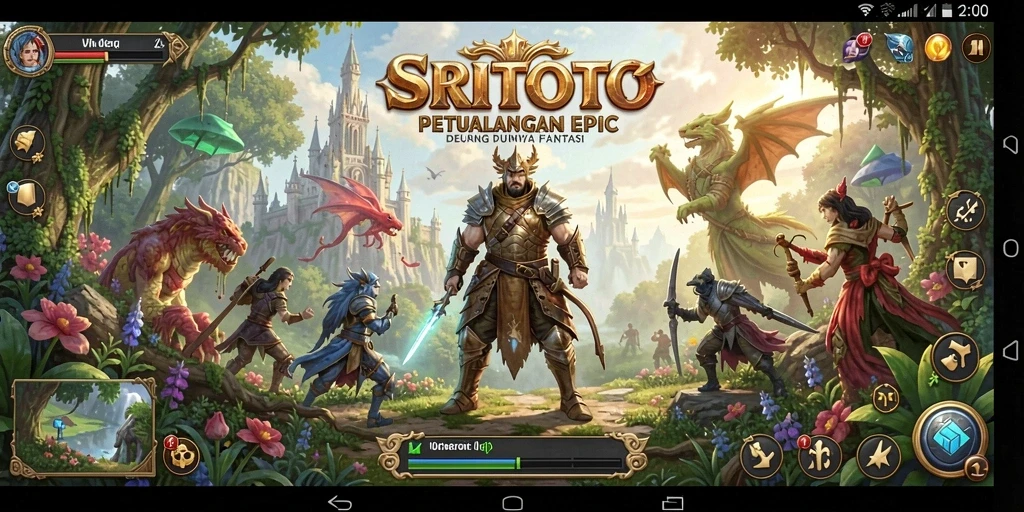 Screenshot SRITOTO menunjukkan aksi seru dalam pertempuran RPG.