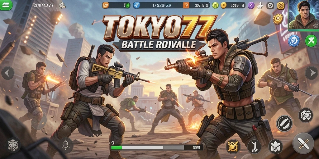 Gameplay epik dalam pertarungan Battle Royale.