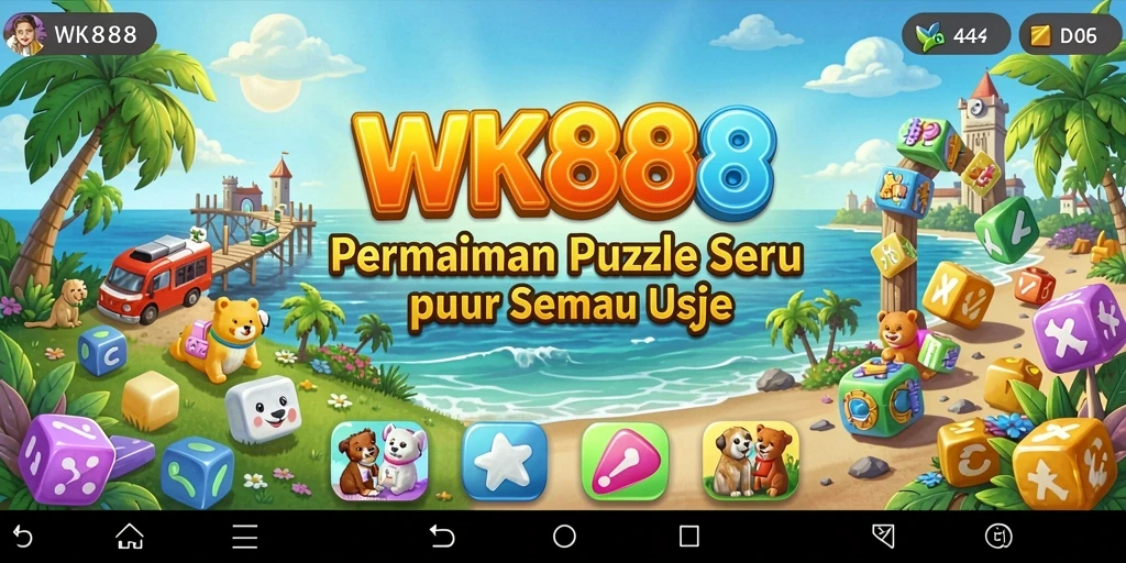 Tampilan gameplay menarik dari game Puzzle WK888 yang penuh tantangan.