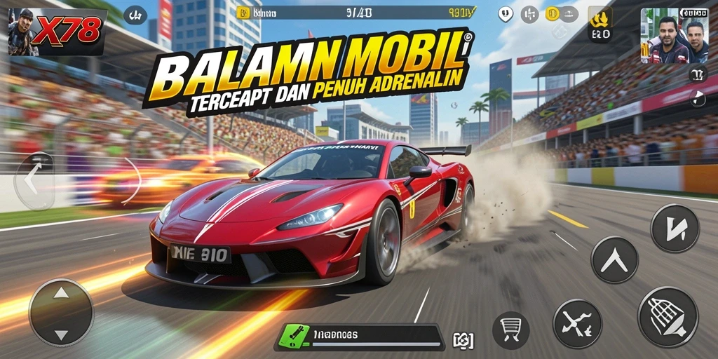 Tangkapan layar menampilkan aksi balapan cepat di X78.